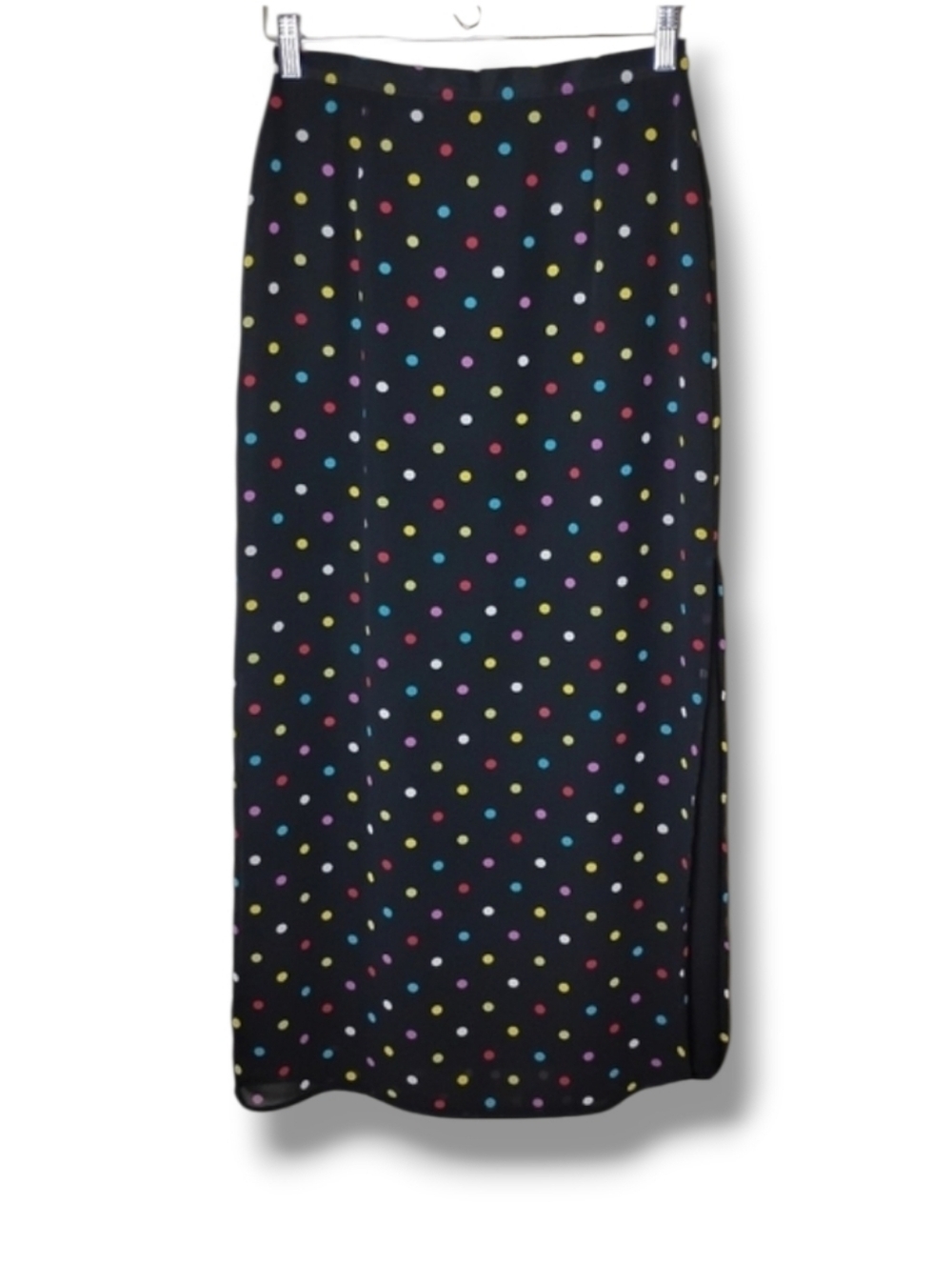 Central Falls Vintage 80s Polka Dot Chiffon Midi Skirt Size 6